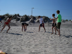 Beach football game