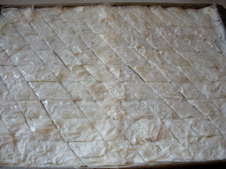 Baklava recipe before baking