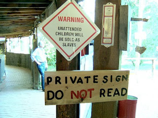 funny private sign