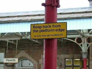 funny signs danger train platform penrith