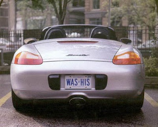 funny photos of porsche with was his licence plate wife got the car in divorce pic