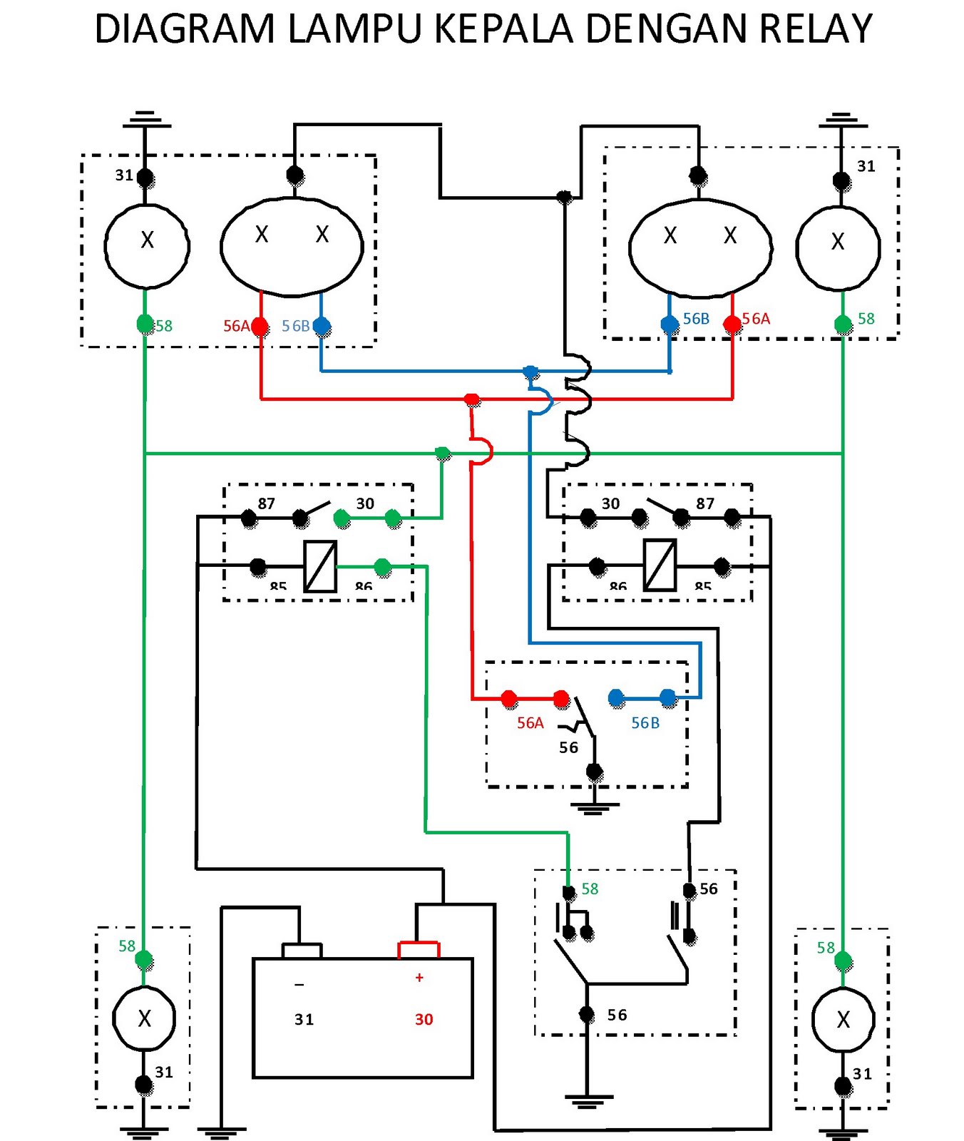 Wiring Diagram Lampu Kepala Motor - Wiring Diagram