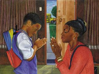 niños orando 