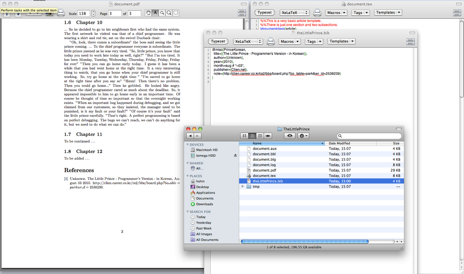 Yet Another Geek LaTeX Document Editing on OS X