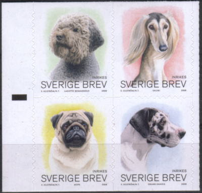 2008年スウェーデン王国　ラゴット・ロマーニュ　サルーキ　パグ　グレート・デーンの切手帳