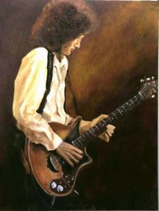 The Rocker - Oil painting of Brain May by Cape Town artist Stephen Scott