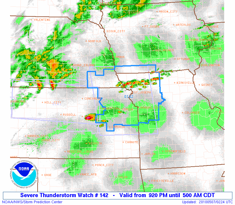 Capt. Spaulding's World CSW Weather; SEVERE TSTORM WATCH No. 142