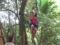 Climbing the rope to bring down the team flag