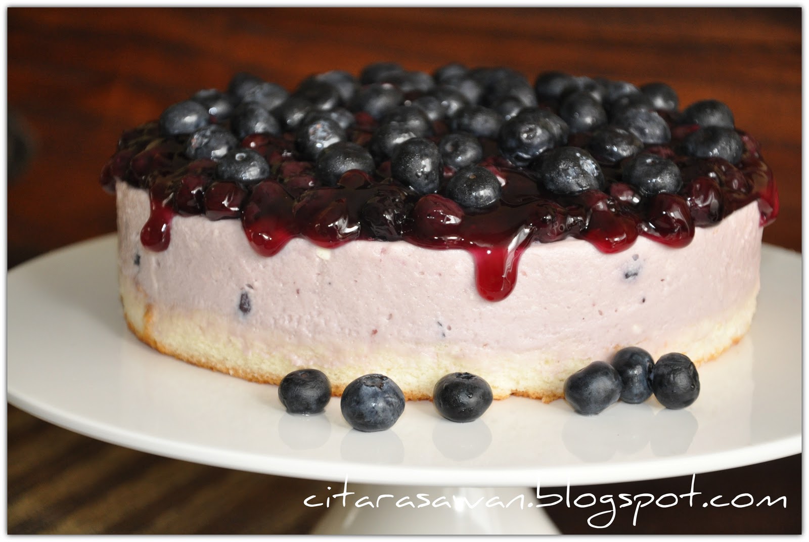 Kek Keju Blueberry Dingin / Chilled Blueberry Cheesecake 