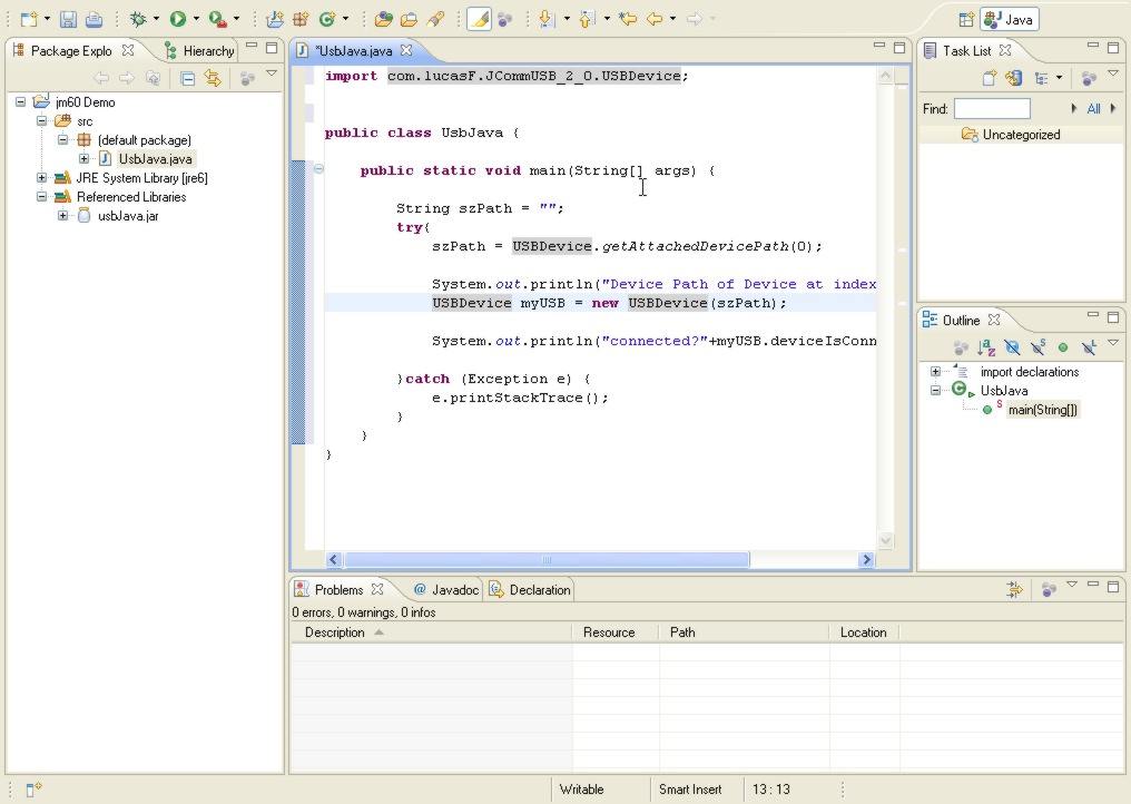 Java USB API Connection