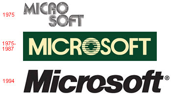 Microsoft - Evolution of Logos & Brand