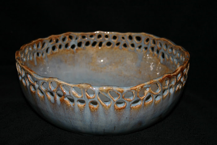 Glazed Bowl with Holes    SOLD