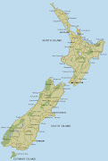 Map of New Zealand .amp; NZ Flag nz map
