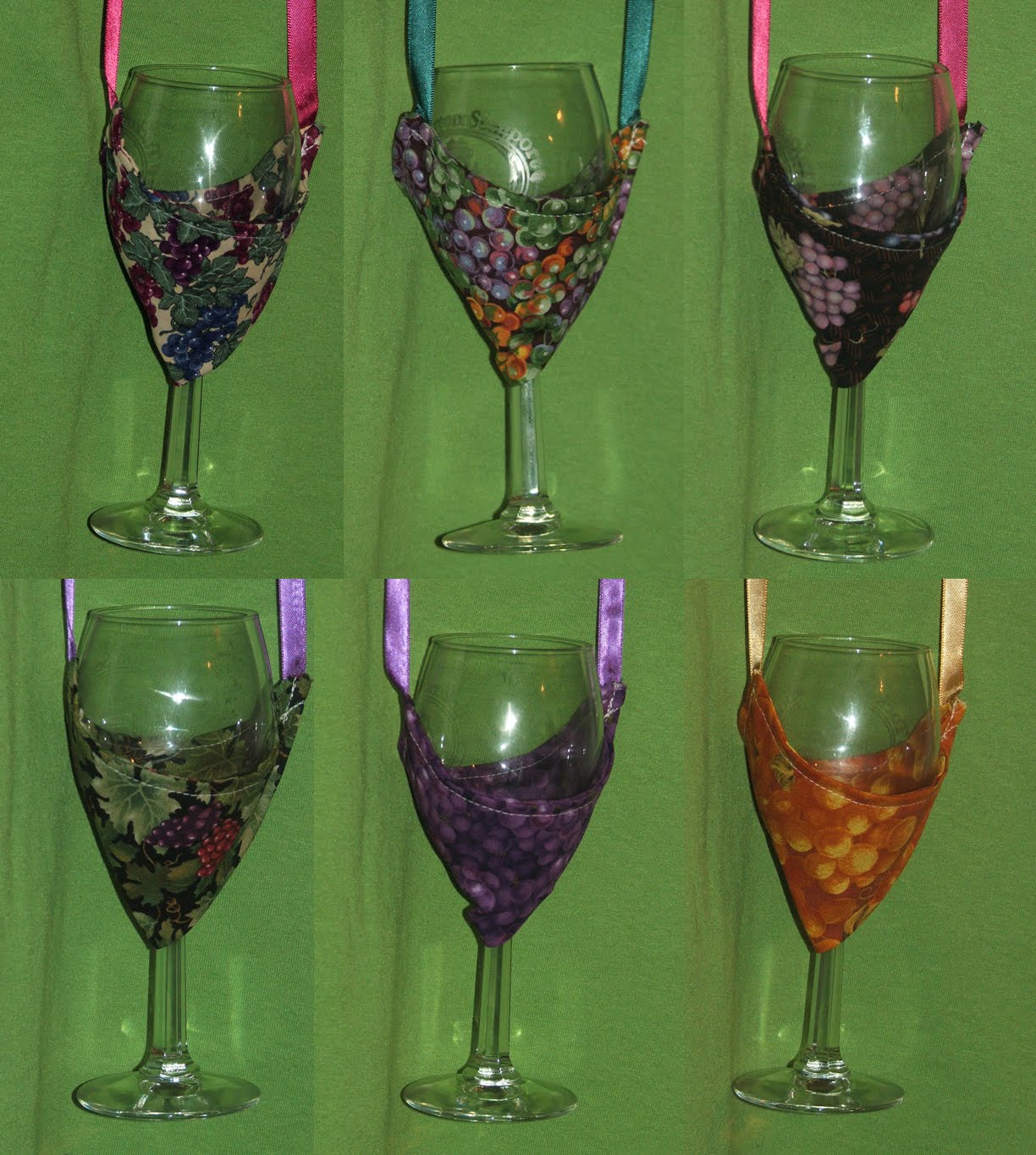 Peggy Winifred Sews Wine Tasters Wine Glass Necklace Holders/Totes