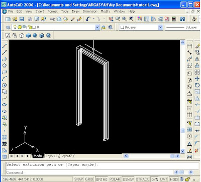 Tutorial Membuat Kusen Pintu Detail 3D Dengan Program AutoCAD