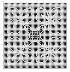 geometric filet crochet leaved pattern