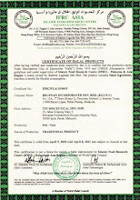 Certificate of Halal Products-IFRC ASIA (IFRC/P/LA/10/0045)