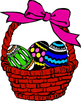 Easter clipart of basket of easter eggs