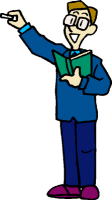 Male teacher holding chalk clipart