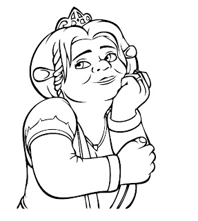 Dreamworks free Shrek coloring pages of Princess Fiona