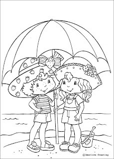 Strawberry Shortcake beach umbrella coloring pages