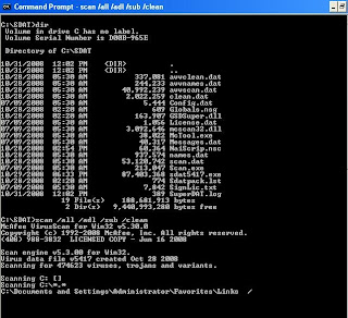 iTiNFO4U: McAfee DOS Antivirus Scanning