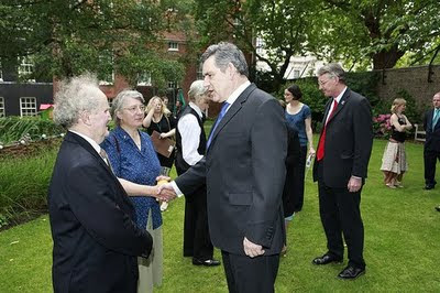 Hilary Ash shakes hands with Gordon Brown