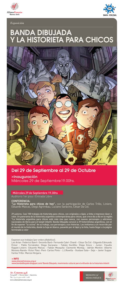 Afiche de la exposición Banda Dibujada y la Historieta para Chicos