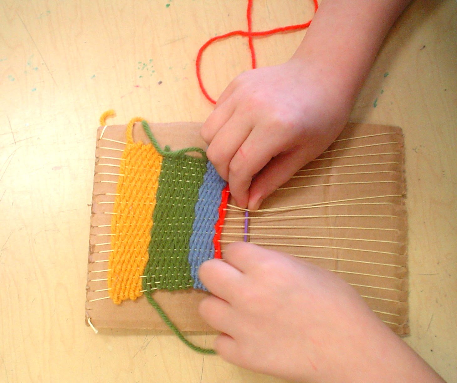 Lessons from the Art Room Weaving on a Cardboard Loom