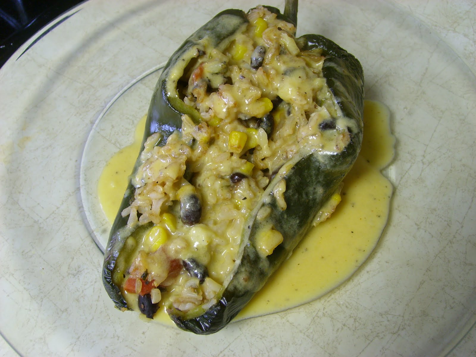Adorkable Recipes Stuffed Poblano Peppers with Cheese Sauce
