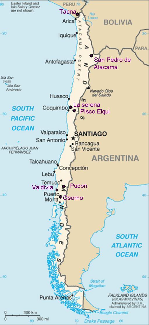 LaPeonneAuChili La carte du Chili