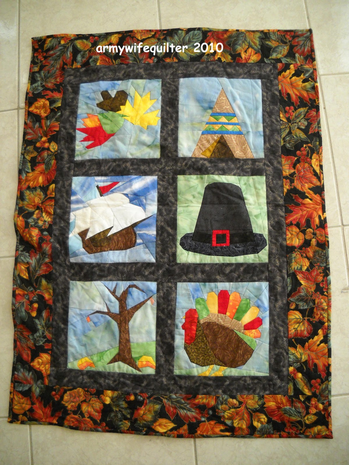 Army Wife Quilter Thanksgiving Wall Hanging