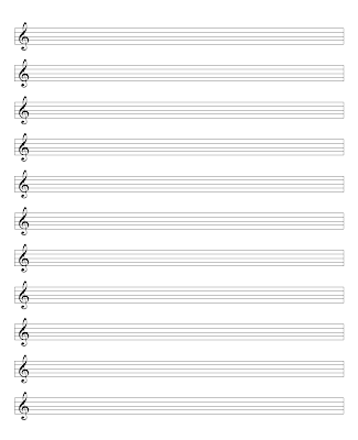 Welcome: Music Sheet ~ Treble Clef (Blank)