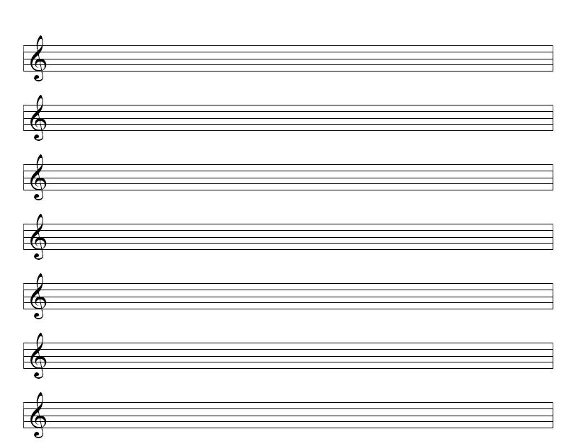 Welcome Music Sheet Treble Clef Blank 