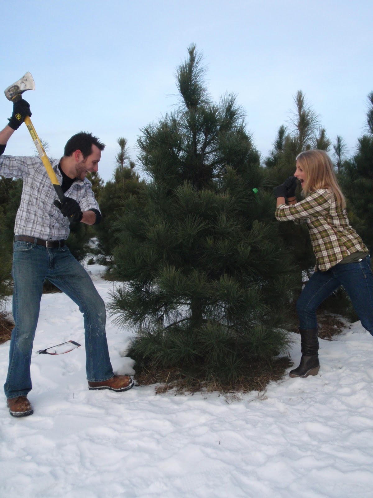 Hammers and High Heels Our Christmas Tree Adventure Cutting It Down
