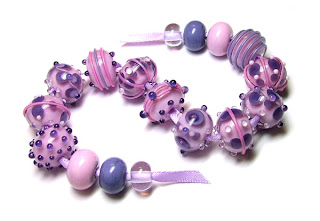 Pink Lampwork Beads