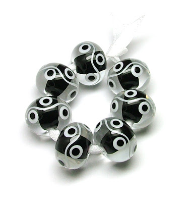 Black & White Lampwork Beads
