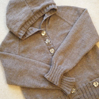 Hand Knitted Hooded Cardigan
