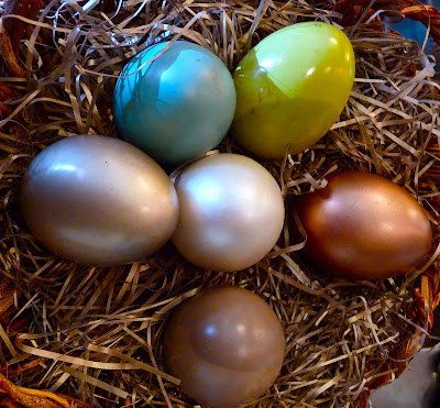 photo of some easter eggs in a basket