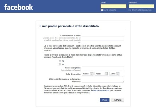 Disattivare temporaneamente account Facebook - BlogAmico