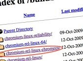 ภาพ:ค้นพบโฟลเดอร์หนึ่งโดยบังเอิญบน server ข้อมูลสำหรับดาวน์โหลด Chromium มีชื่อ Chrome OS อยู่ด้วย!(ตอนนี้โฟลเดอร์นี้ถูกลบไปแล้ว)