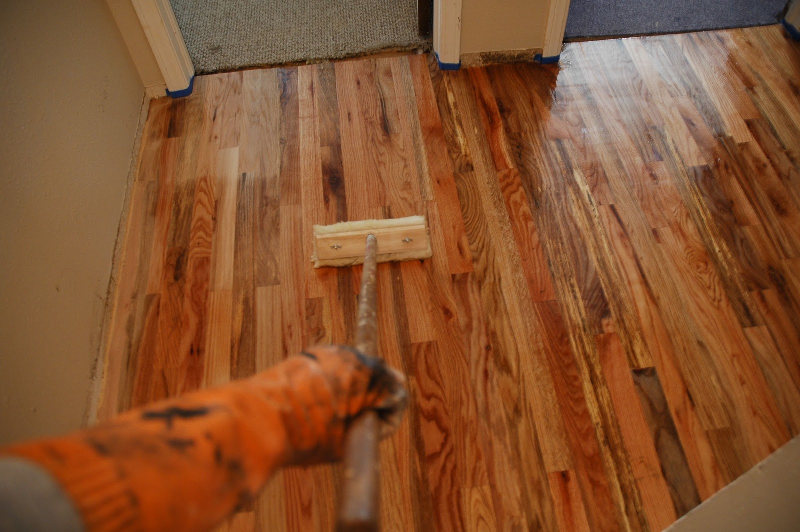 Remodelaholic How To Finish Solid Wood Flooring Step By
