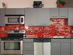 Embed your favorite household objects in a backsplash