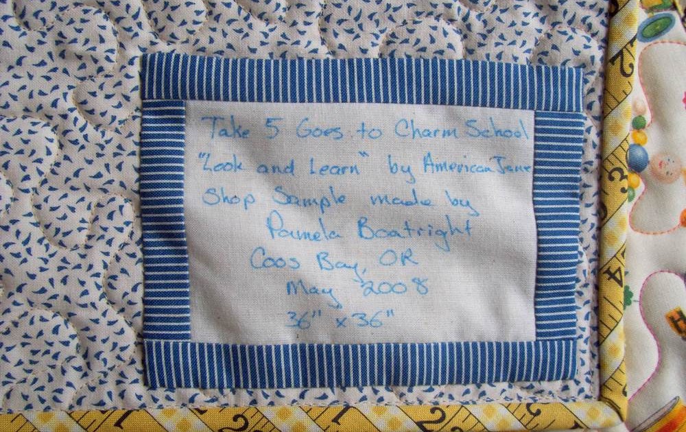 Pamelaquilts A Quick and Easy Quilt Label