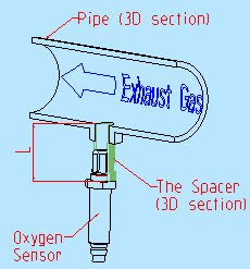 Hydroxgas Drycell: Oxygen sensor Spacer in work. Installation never been