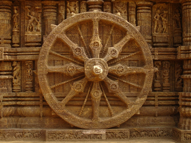Konark Sun Temple Wheel Orissa Odisha stone carvings travel tourism