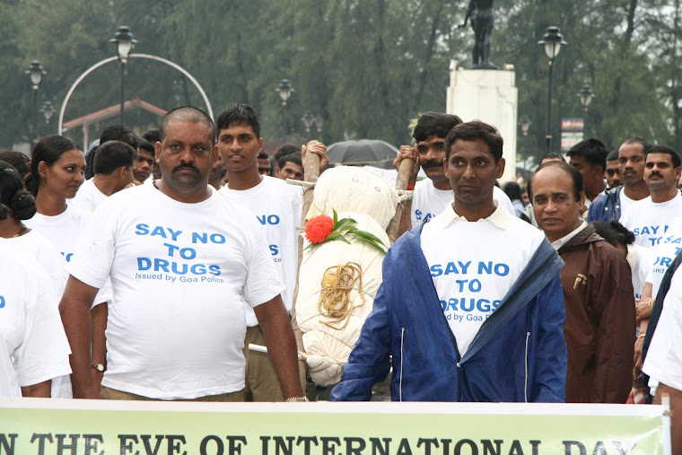 Anti Drugs Rally 2009 carrying a symbolic dead drugs.