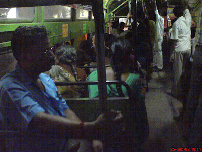 inside a MTC bus in Chennai
