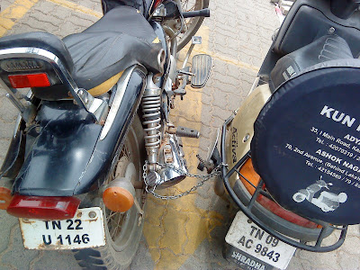  two vehicles chain locked