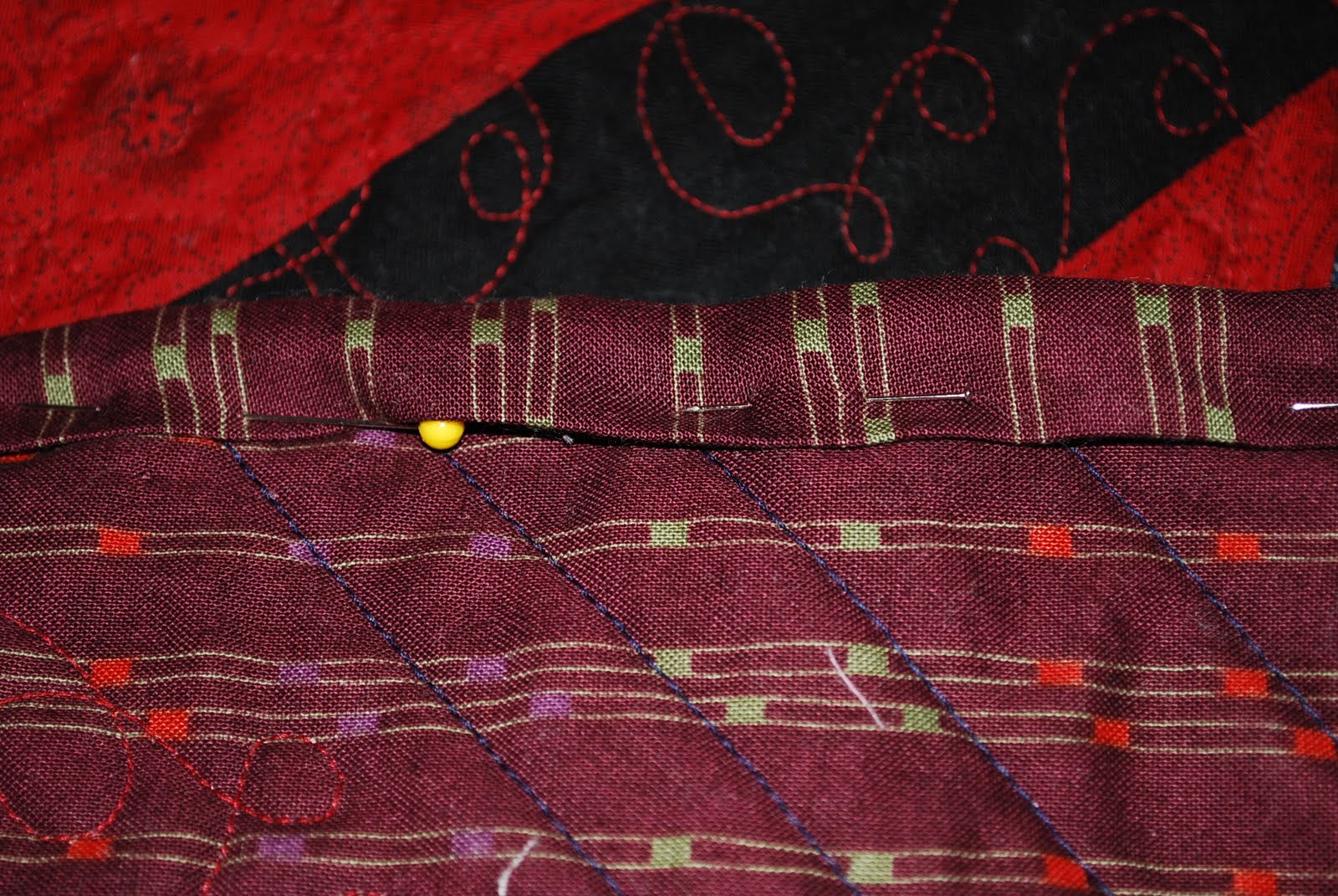 Milk and Honey Quilts String Quilt Finished with Knife Edge Binding